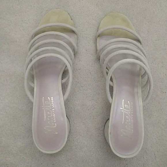 Nanette Lepore "Daylight" Suede Tube Slide Sandals - Picture 3 of 8